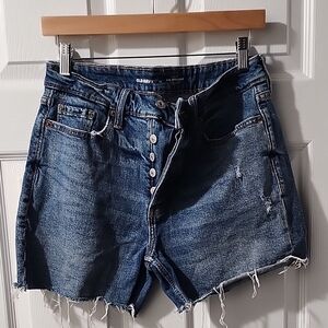 Womens High Waist Stretch Denim Shorts, Size 10
